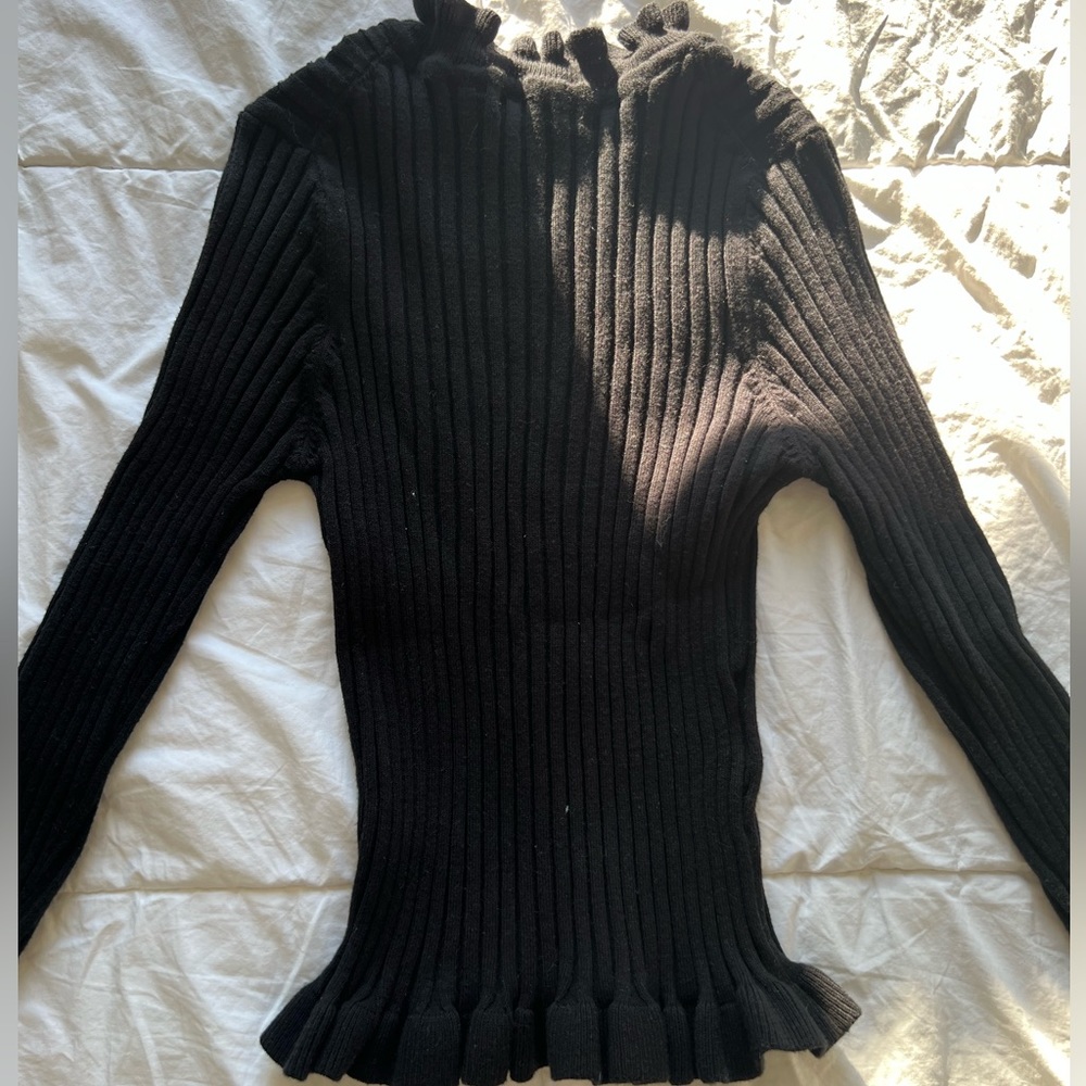 BCBGeneration Lettuce Trim Mock-Neck Bodycon Sweater